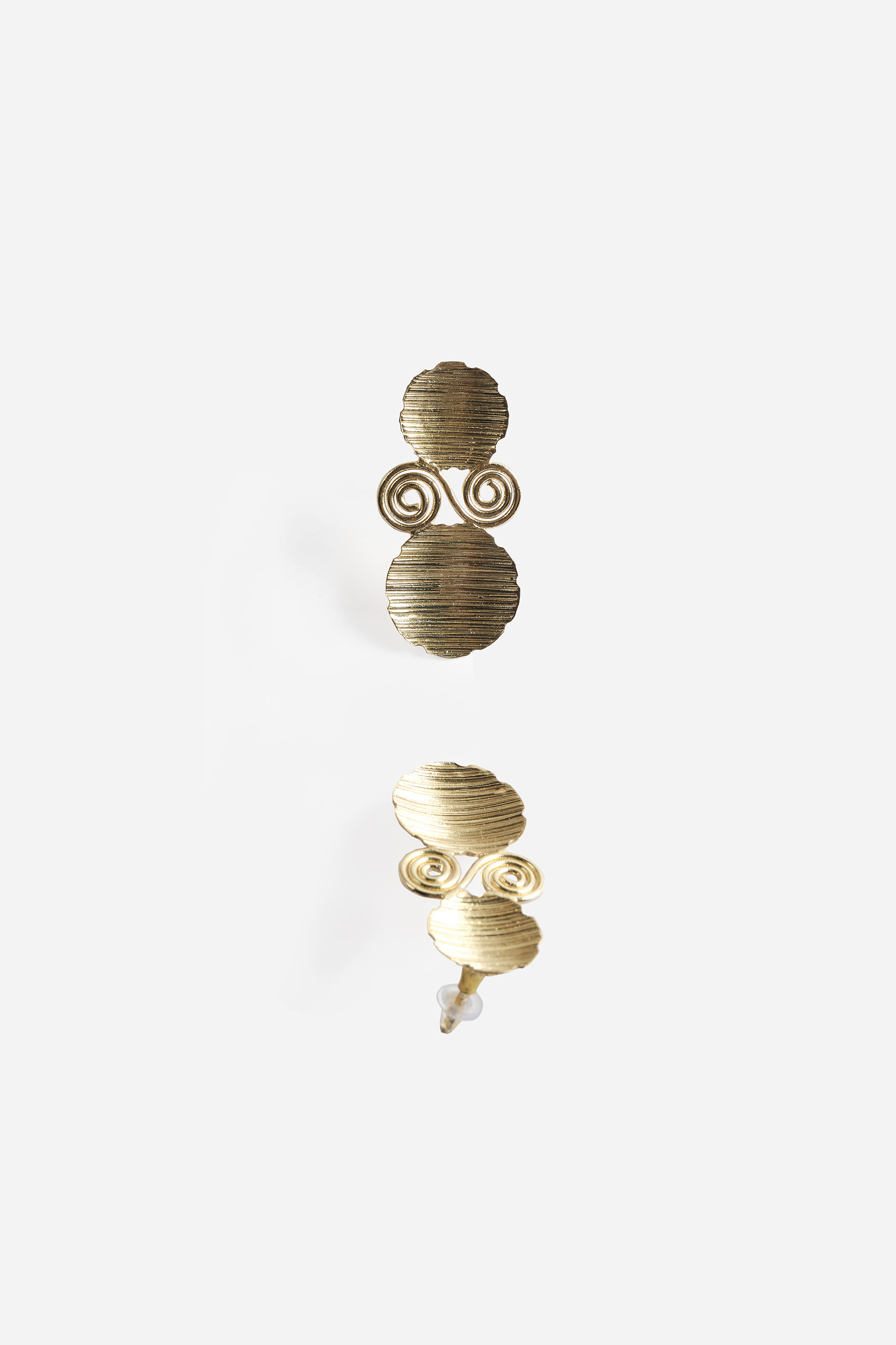 Gold Disc Earrings, , image 3